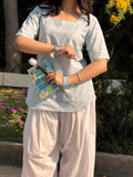 Ice blue Chicken kari kurti
