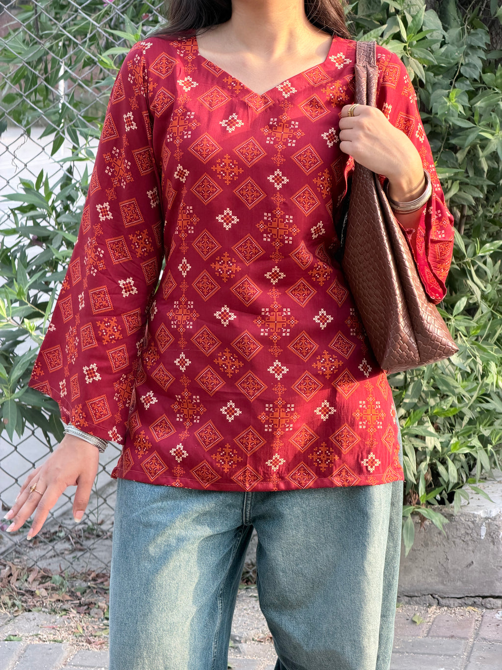 Ajrak Corset Kurti