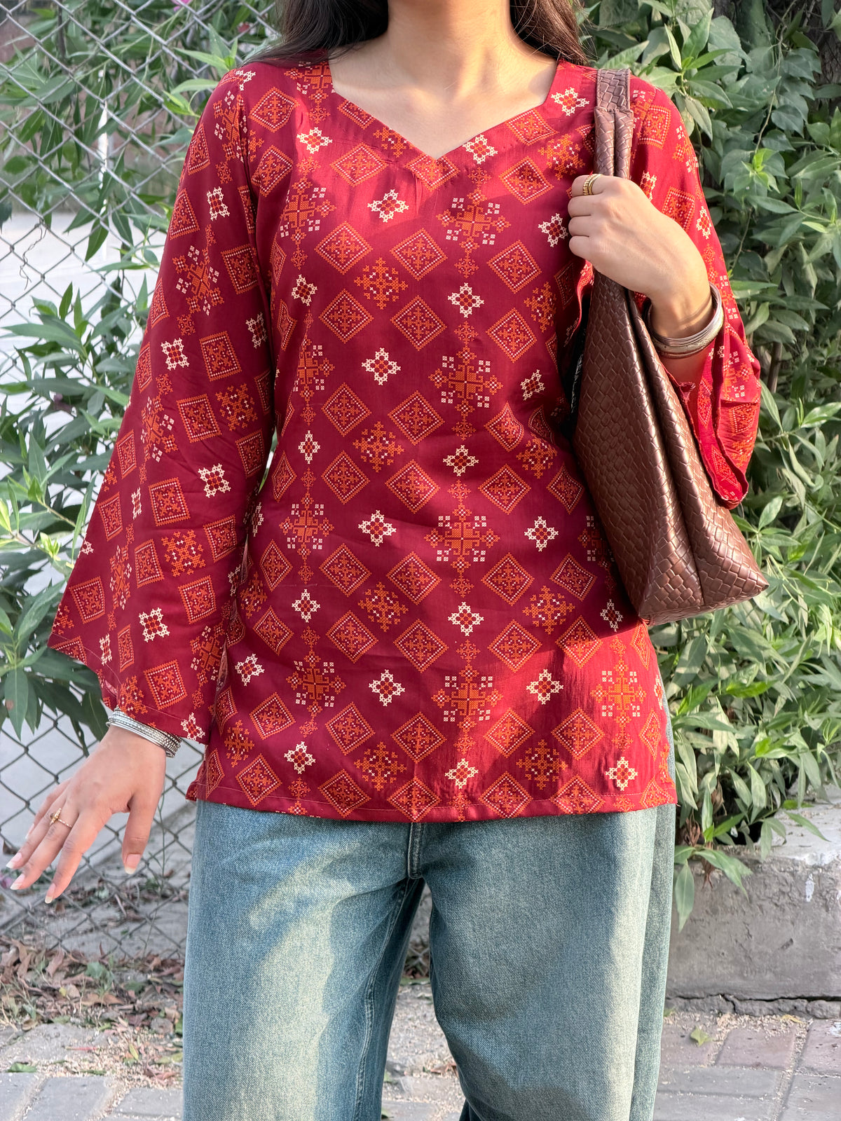 Ajrak Corset Kurti