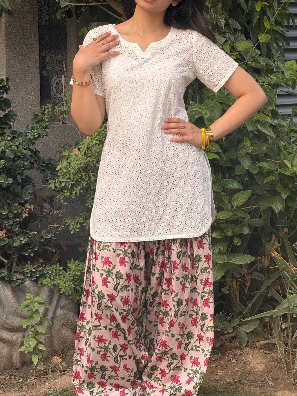 Pink Floral Shalwar