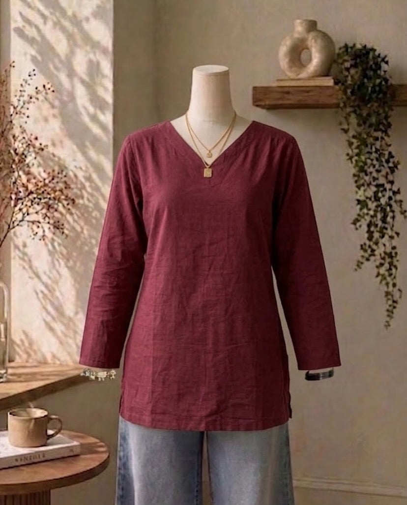 Maroon basic kurti