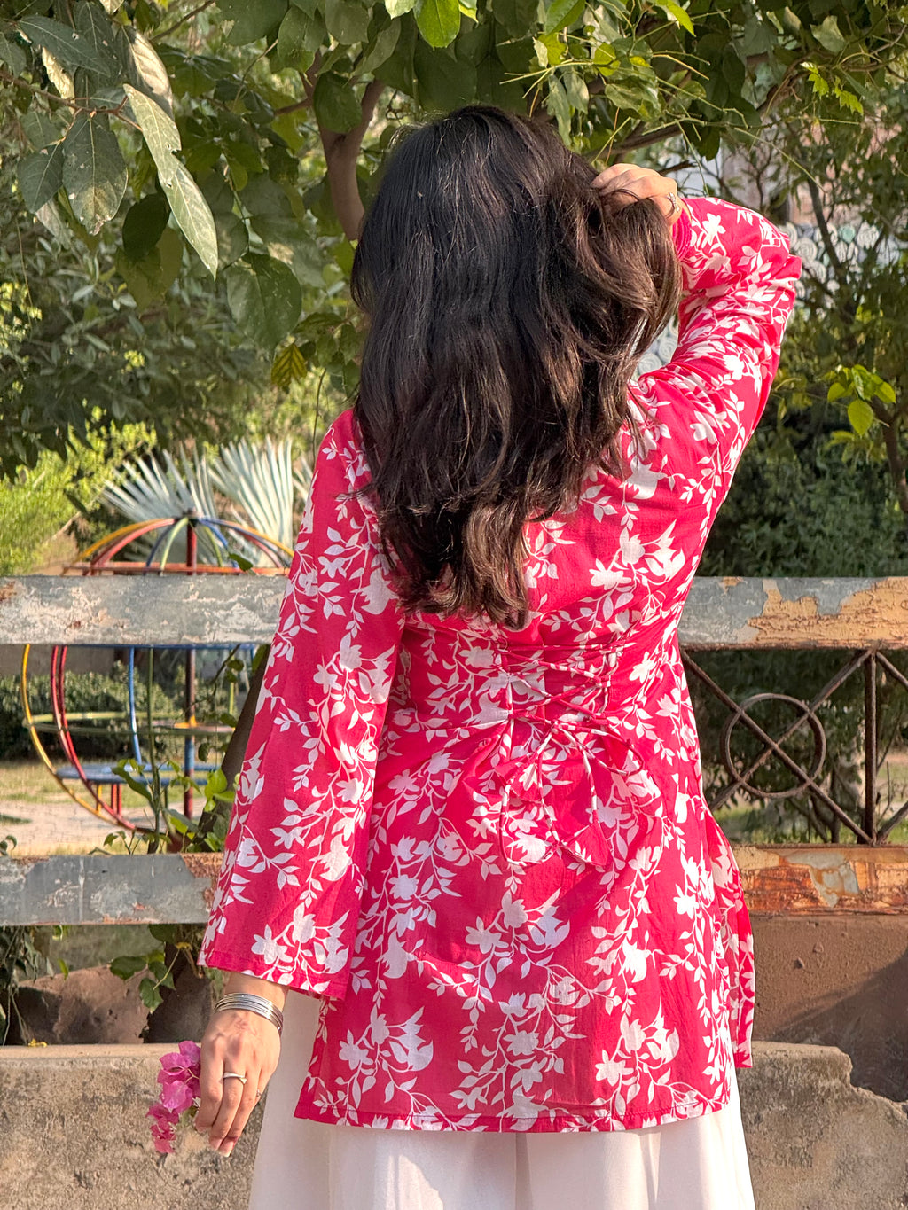 Pink Rose Corset kurti