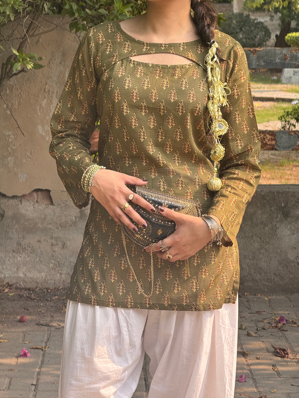 Olive convertible kurti