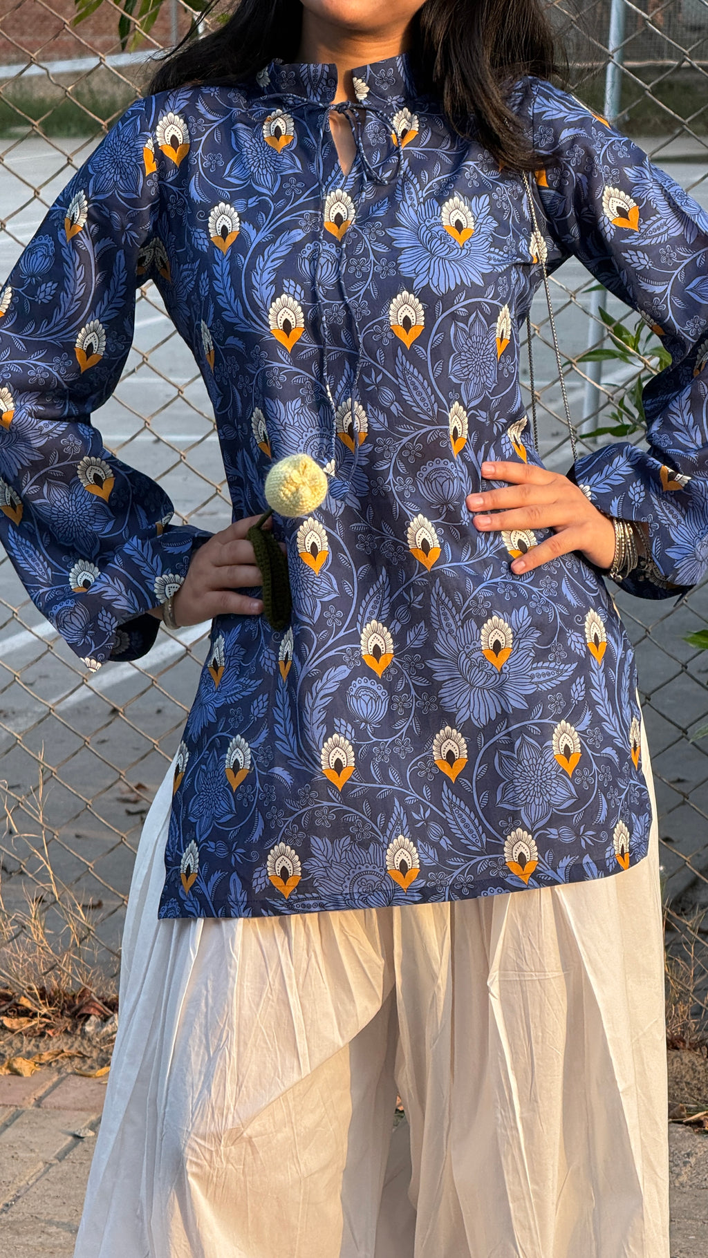 Navy Muse Kurti Set