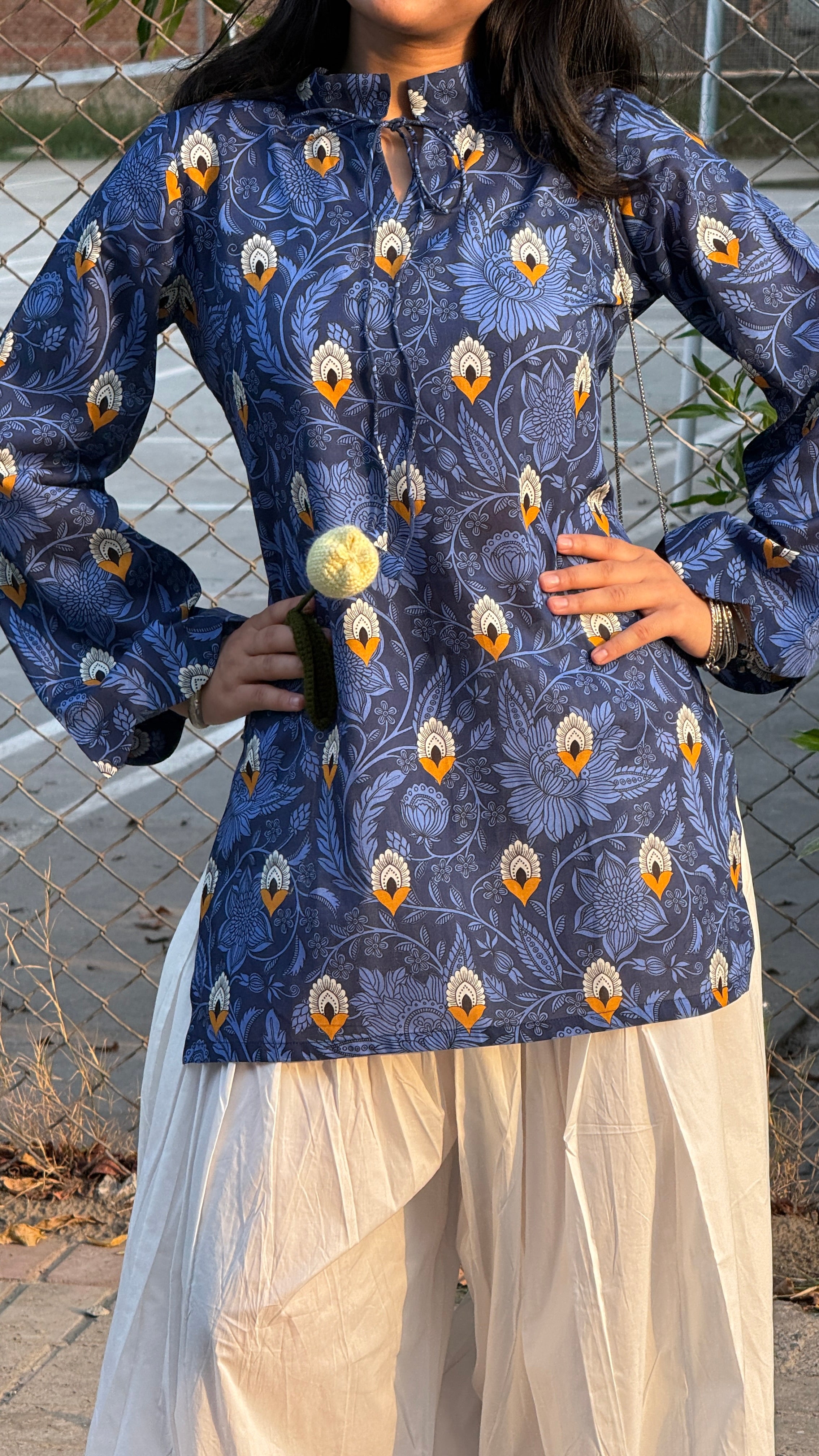 Navy Muse Kurti Set