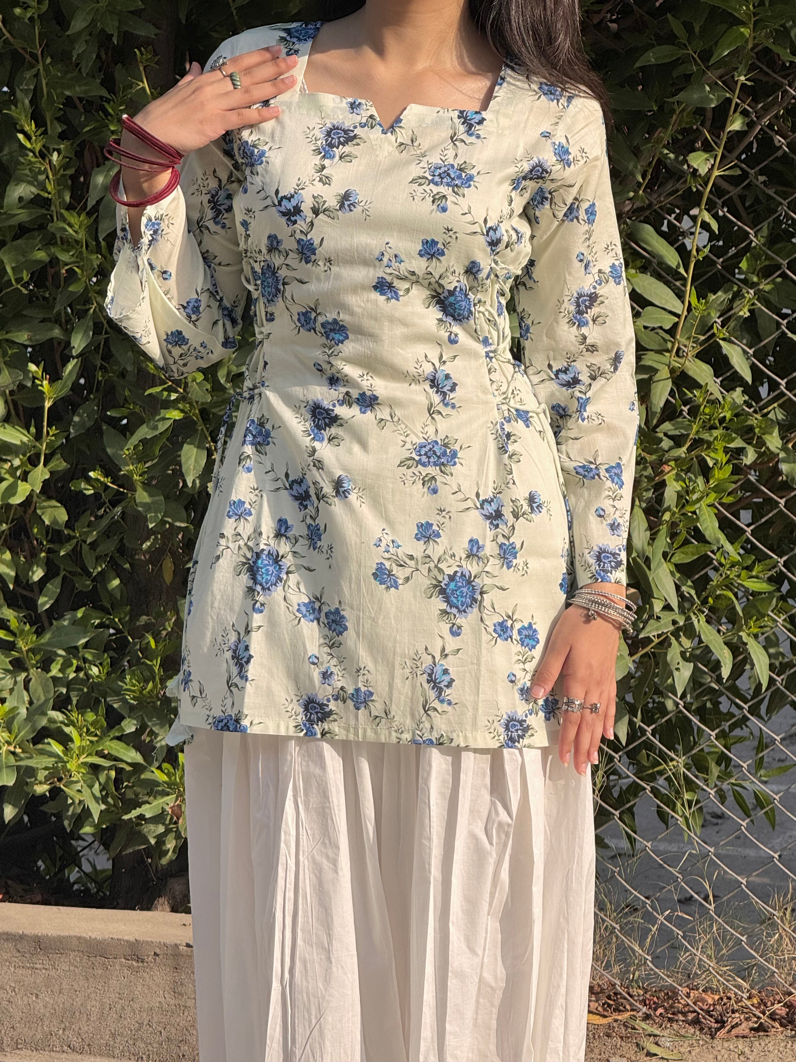 Ivory Side Corset kurti Set