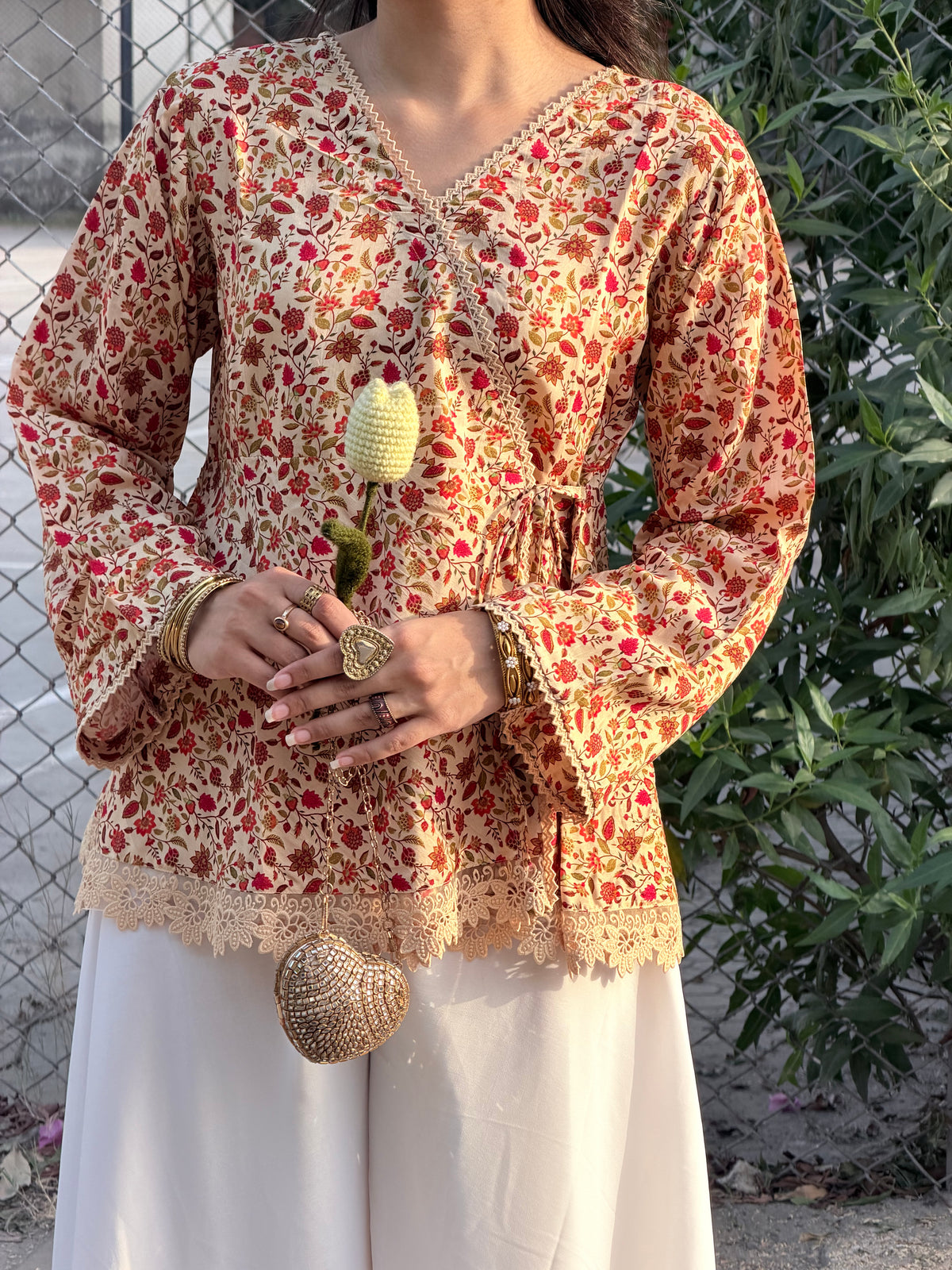 Autumn Muse Wrap Kurti