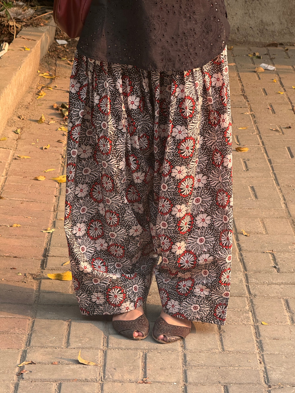 Black floral Printed Shalwar
