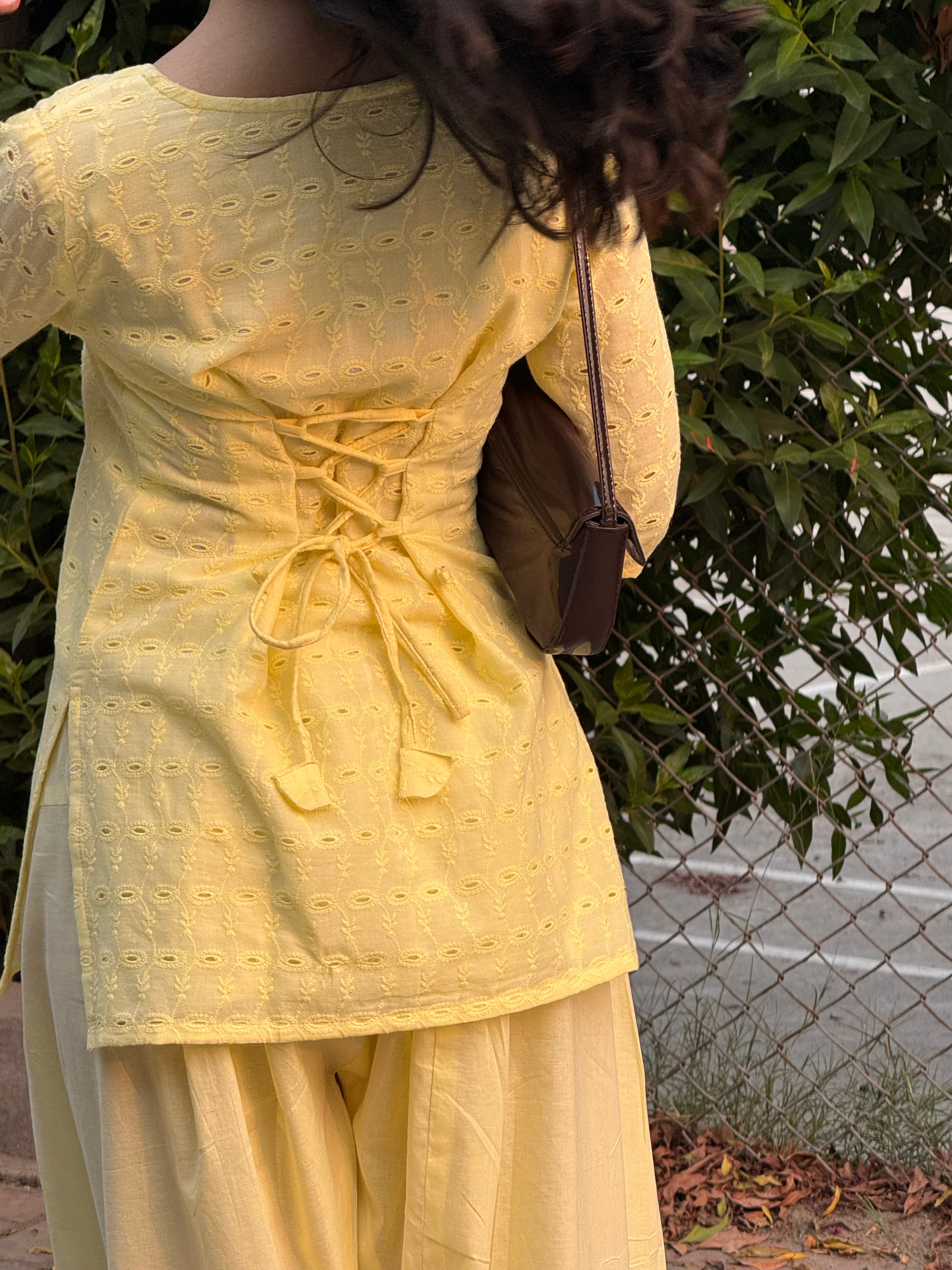 Butter yellow chicken kari kurti