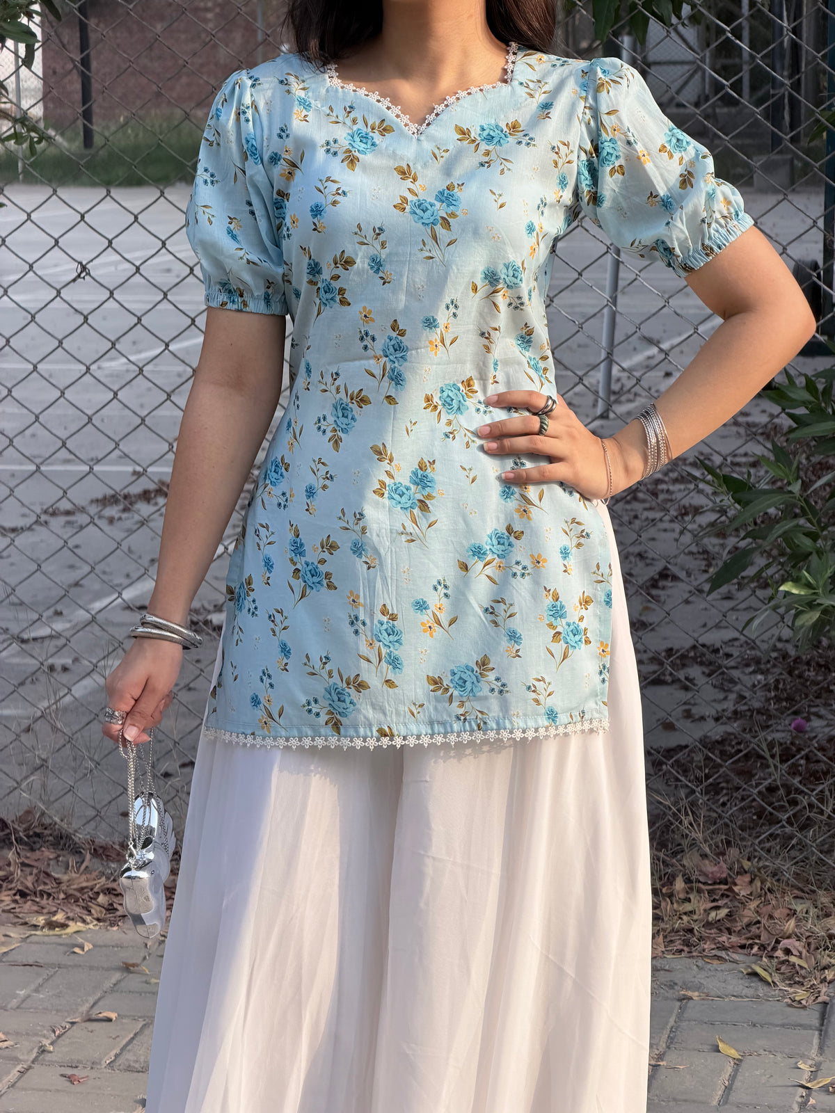 Ice floral Short Kurti