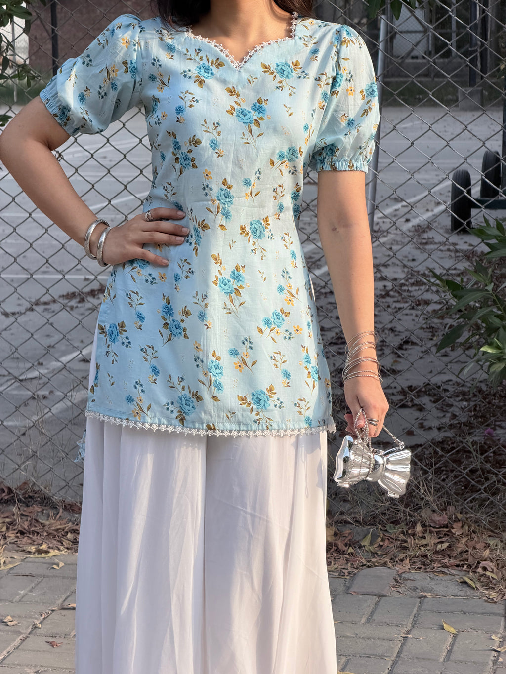 Ice floral Short Kurti