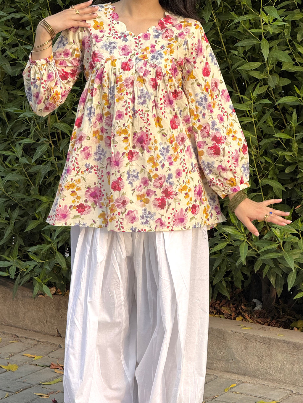 Floral Swan Peplum
