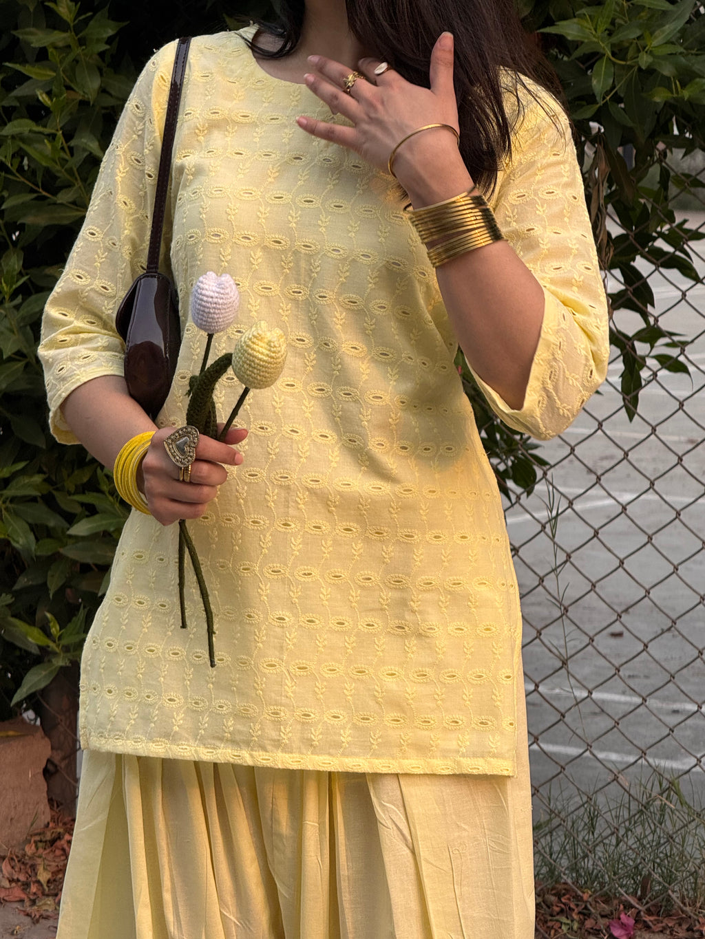 Butter yellow chicken kari kurti
