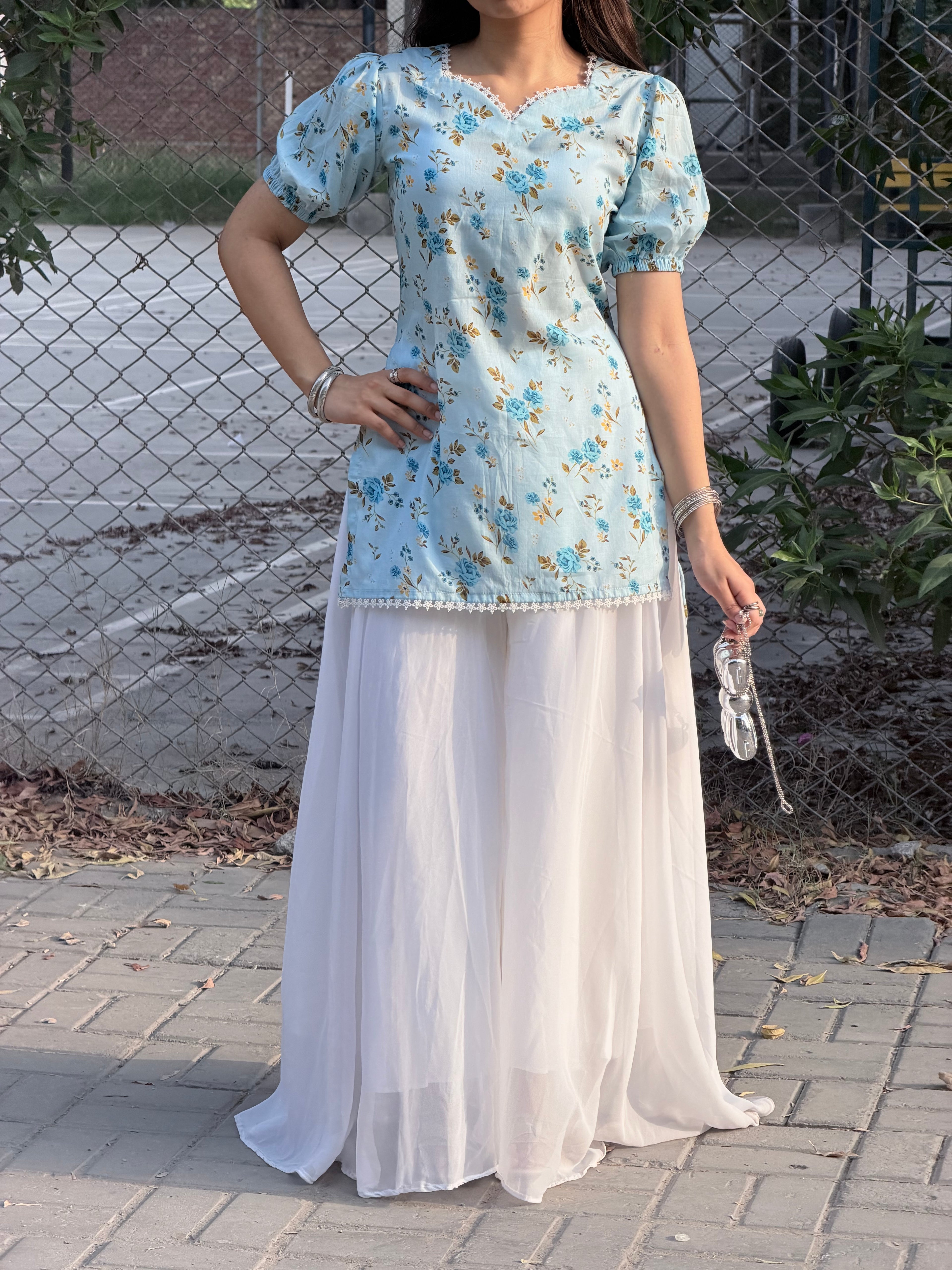 Ice floral Short Kurti
