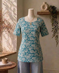 Sea green corset kurti