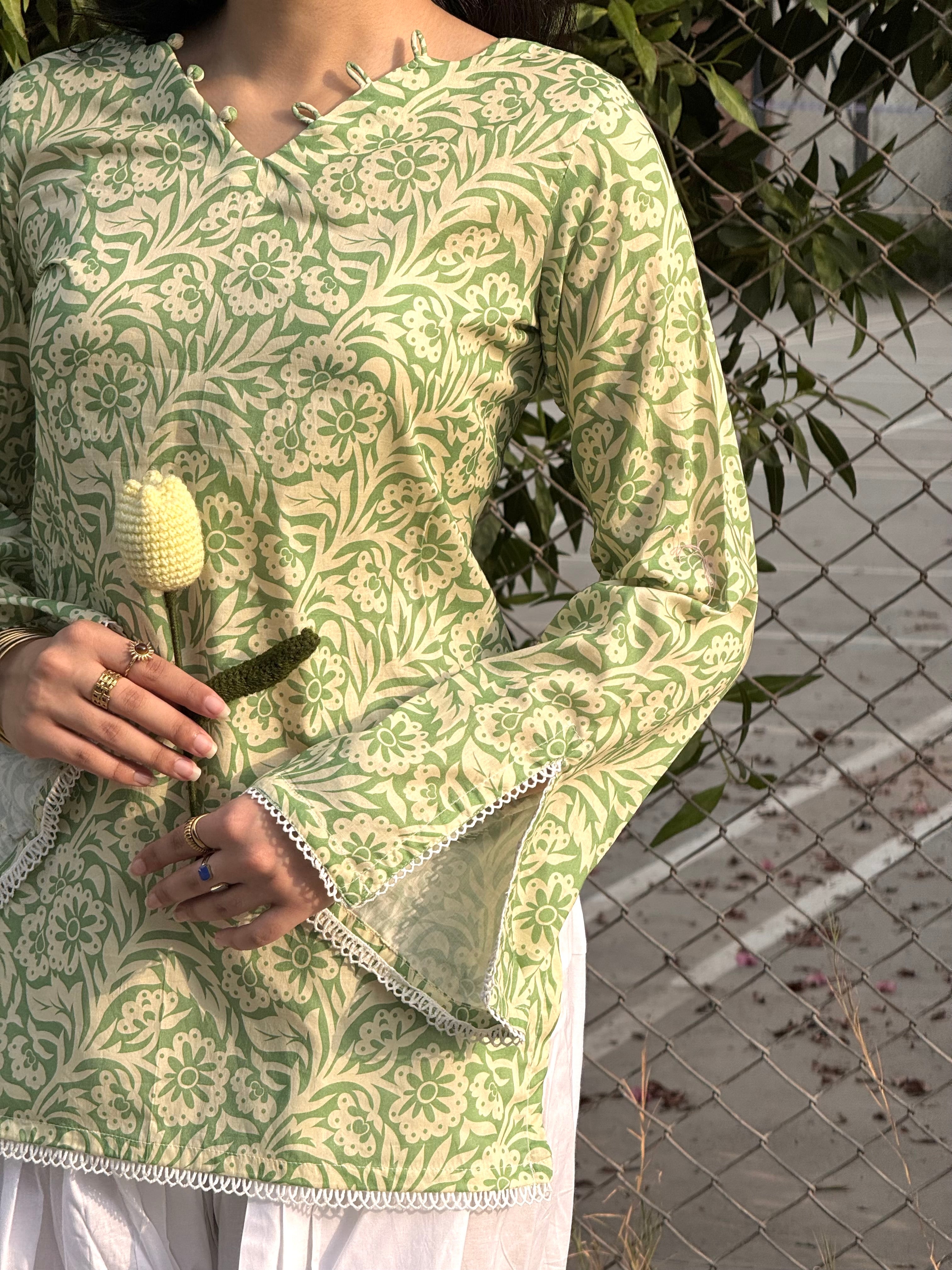 Soft Sage Kurti Set
