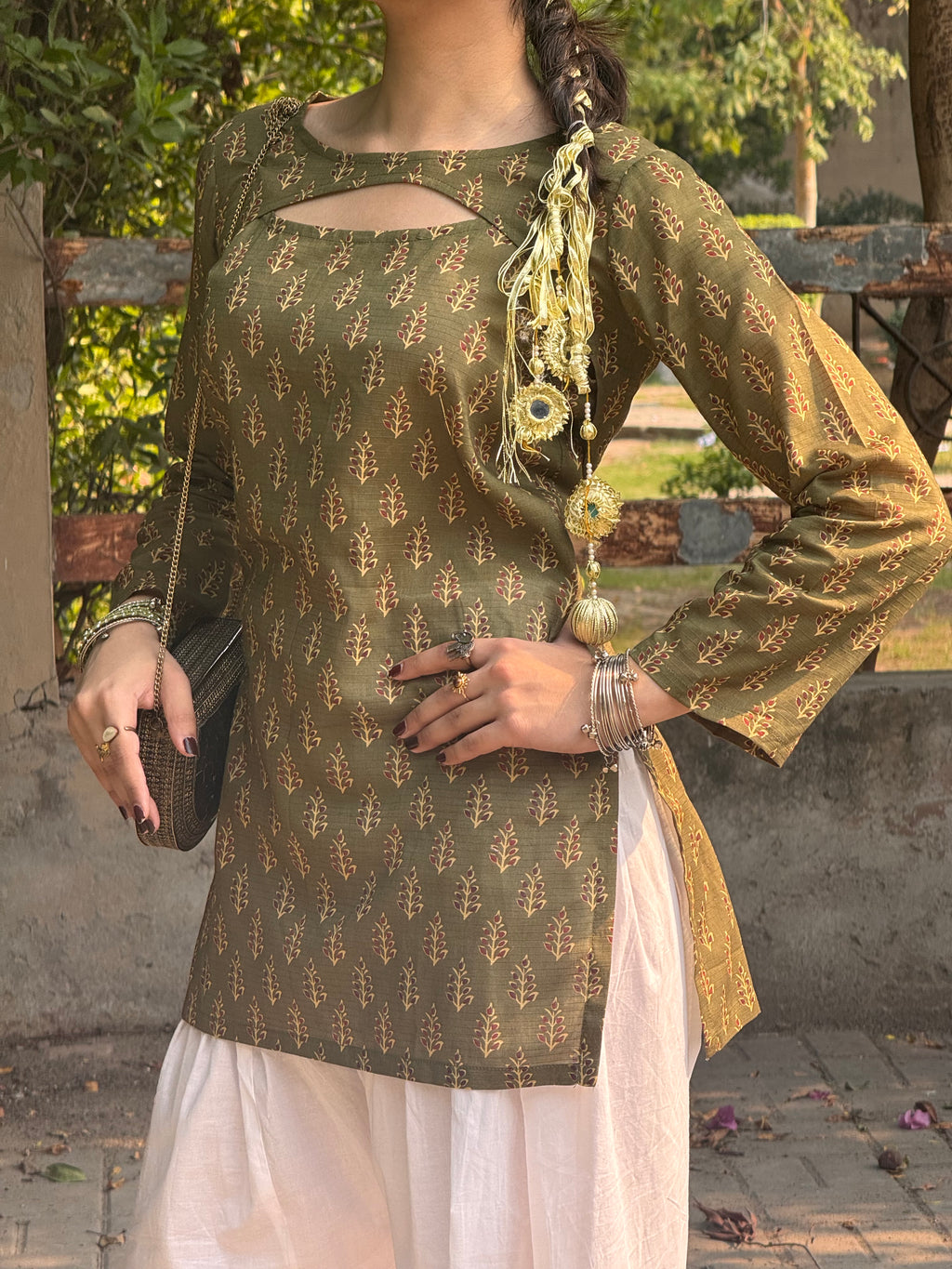 Olive convertible kurti