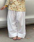 White Pleated Farshi Shalwar