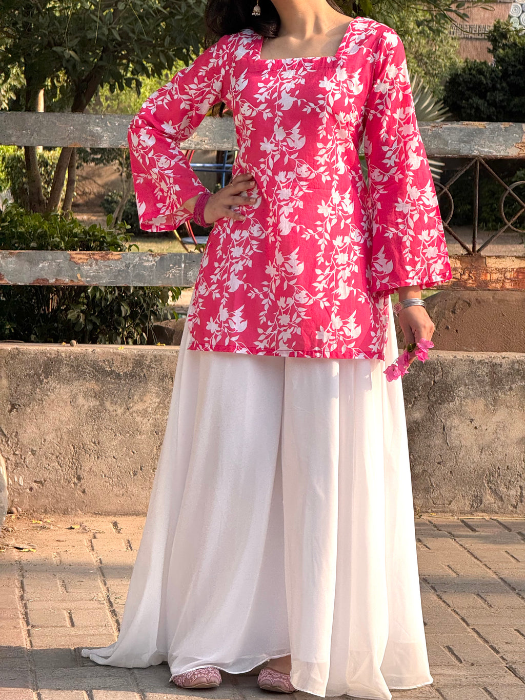 Pink Rose Corset kurti