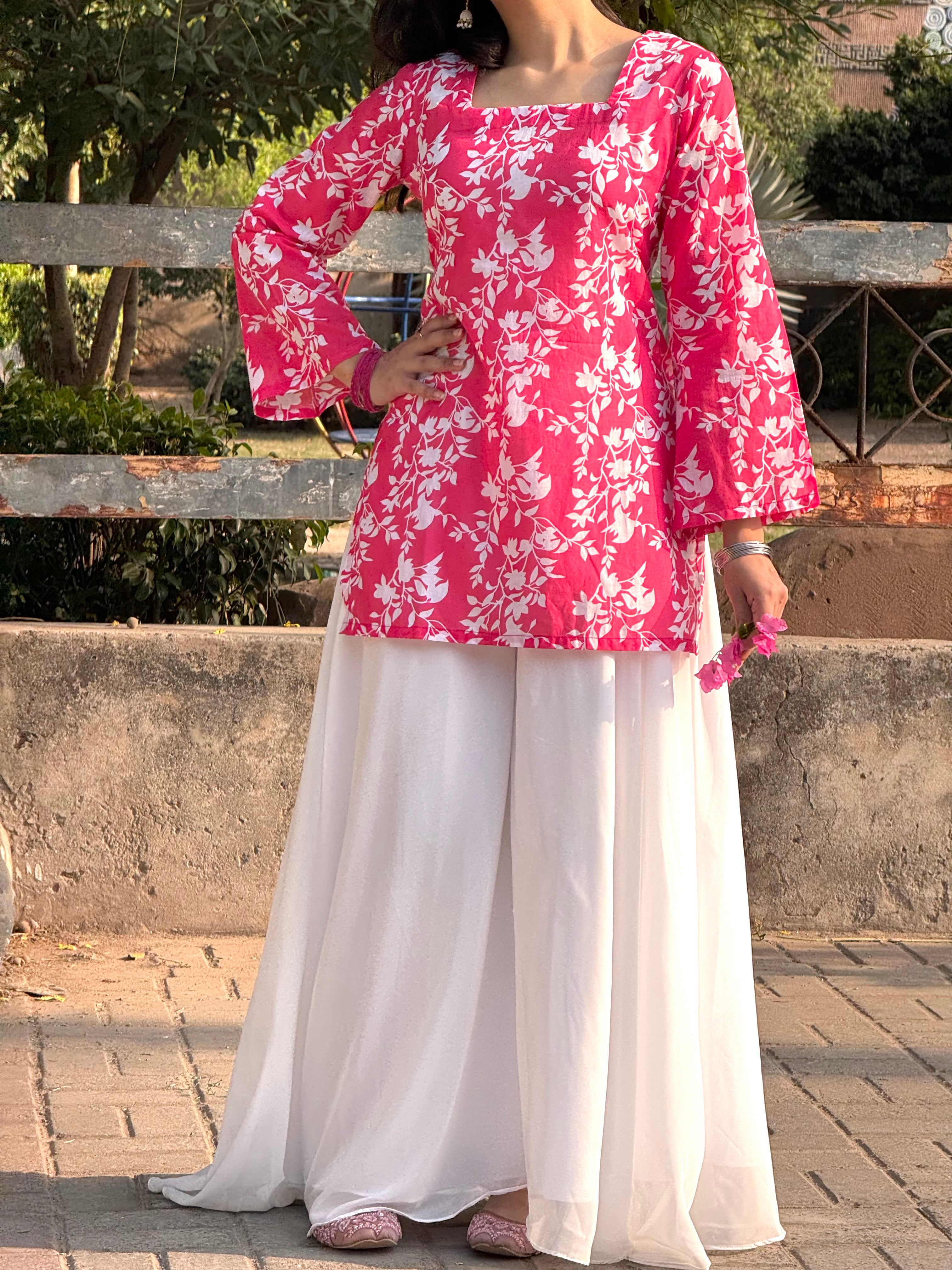 Pink Rose Corset kurti