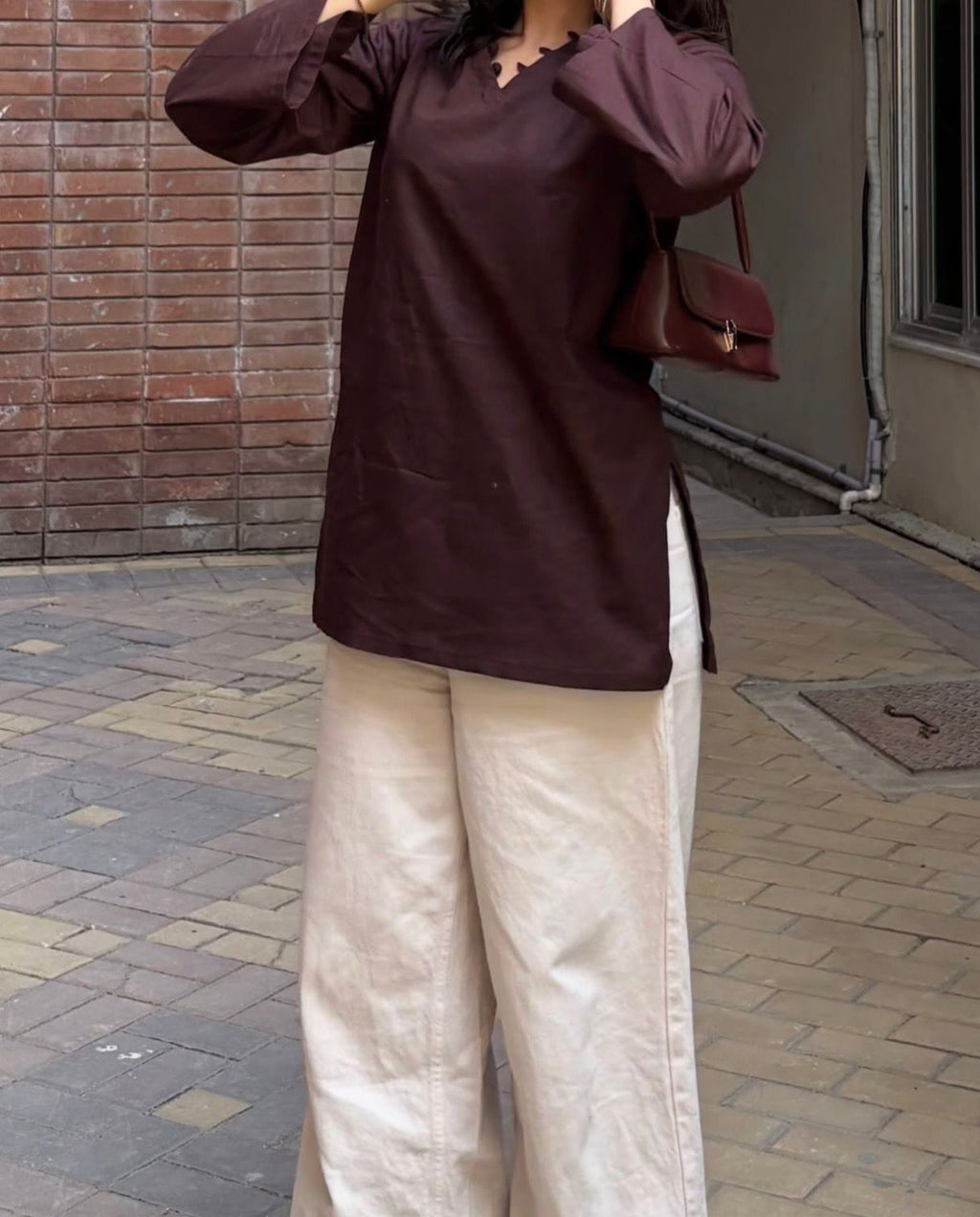 Brown basic kurti
