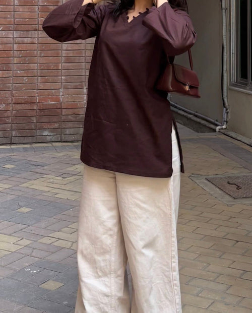 Brown basic kurti