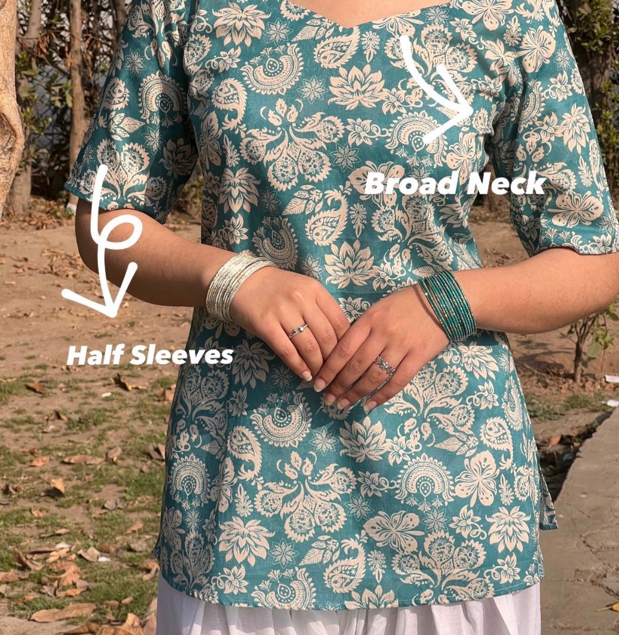 Sea green corset kurti